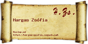 Hargas Zsófia névjegykártya